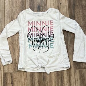Disney White Minnie Mouse Graphic Long Sleeve Tee